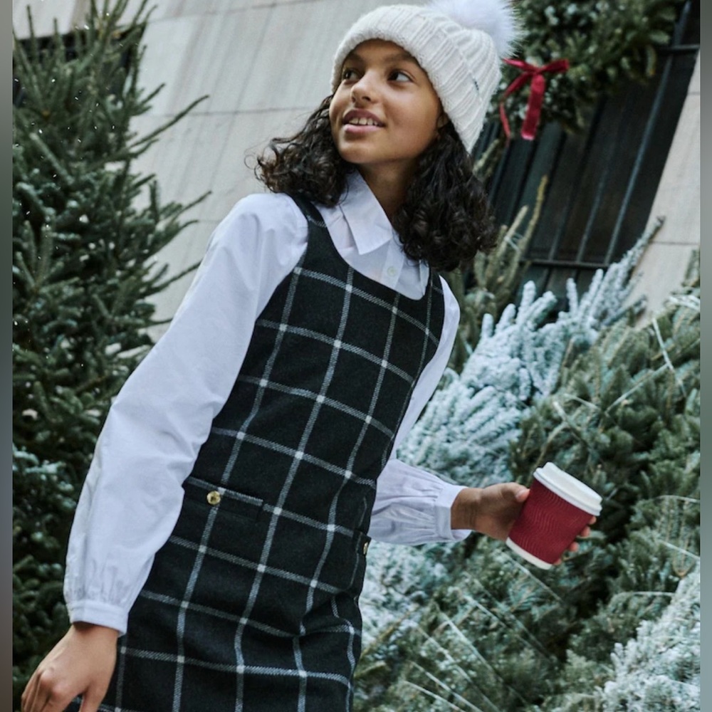 Abercrombie Kids Plaid Pinafore Dress